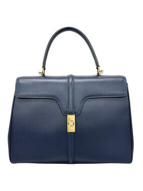 Celine Classic 16 Handbag Leather Blue 2-Way